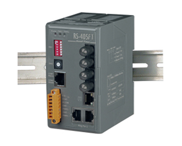 ICP DAS RS-405FT - Multi-mode, ST Connector, 3 port 10/100 Base-T+2 port 100 Base-FX Fiber Real Time Redundant by ICP DAS