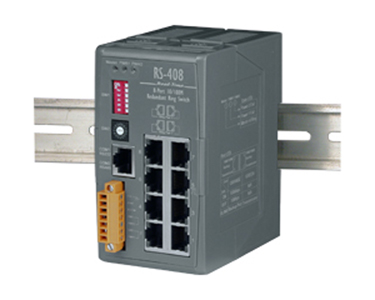ICP DAS RS-408 - Industrial Etherent Real Time Redundant Ring Switch, 8 port, Plastic Case by ICP DAS
