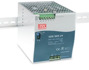 Mean Well SDR-960-48 - Industrial AC/DC Din Rail Power Supply Single Output 48V 20A 960W with PFC Dunction by MEANWELL