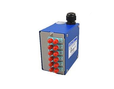 DINSPACE SNAP-12ST-MM OM3/OM4 - DINSpace SNAP Compact Fiber Optic Patch Panel with 6ea. Multimode ST/ST Duplex Adapters, UL/CE, by DINSPACE