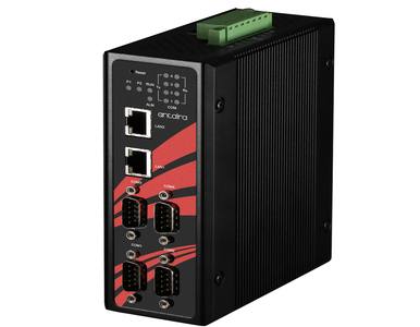 Antaira STE-6104C-T-V2 - 4-Port Industrial Serial RS232/422/485 to Ethernet Device Server, with Dual LAN; EOT: -40C to 85C; Vers by ANTAIRA