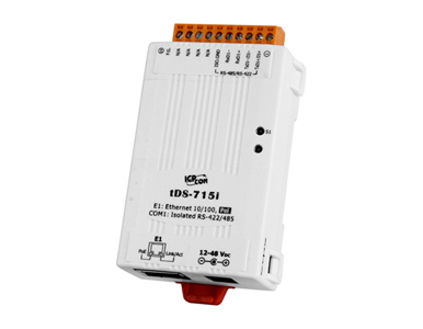 ICP DAS tDS-715i - Serial to Ethernet Device Server, with PoE and 1 RS 422/485 port, with 4KV protection by ICP DAS