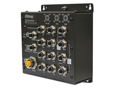 ORing TES-3082GT-M12-BP1 - EN50155 IP40  8x 10/100TX (M12) + 2x 10/100/1000TX (M12) with HW Bypass feature by ORing Industrial Networking