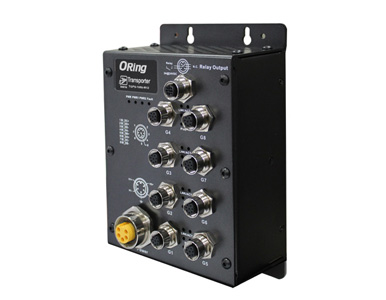 ORing TGPS-1080-M12-24V - EN50155 IP40  8x 10/100/1000TX (PoE) with M12 connector unmanaged switch 24VDC by ORing Industrial Networking