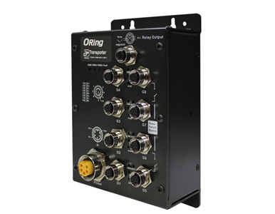 ORing TGPS-1080-M12-BP2 - EN50155 IP40  8x 10/100/1000TX (PoE) with M12 connector unmanaged switch with Bypass Feature by ORing Industrial Networking