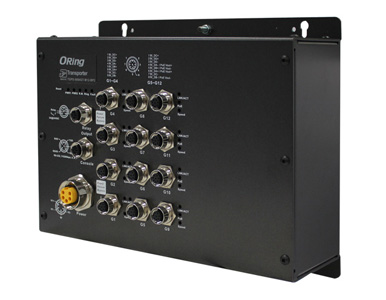 ORing TGPS-9084GT-M12-BP2 - EN50155 IP40  8x 10/100/1000TX (PoE) + 4-port 1000 with M12 connector managed switch with Bypass Fea by ORing Industrial Networking