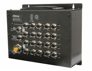 ORing TGS-9200-M12-BP2 - EN50155 Managed Ethernet Switch with 20GE (2-pair Bypass), M12 connector, 24VDC by ORing Industrial Networking