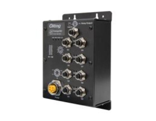 ORing TGXS-1080-M12 - EN50155 8-port unmanaged Gigabit Ethernet switch with 8x10/100/500/1000Base-T(X), M12 connector by ORing Industrial Networking