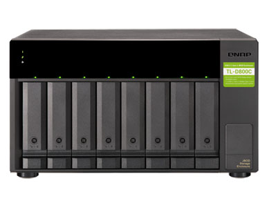 QNAP TL-D800C-US - 8-bay desktop USB-C 3.1 Gen2 10Gbps JBOD expansion unit with a 1-meter USB-C to USB-A 3.1 Gen2 cable. by QNAP