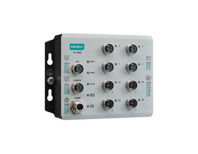Moxa TN-4908-ETBN-4TXBP-WV-CT-T - 8*FE ETBN router with 4*FE BP port, 24-110 VDC power input, conformal coating -40 to 70C, IP40 by MOXA
