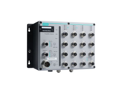 Moxa TN-5518A-8PoE-2GTXBP-WV-T - L2 Managed Ethernet switch with 8* 10/100BaseT(X) ports and 8 * 802.3at PoE+ M12 connectors, 2 by MOXA