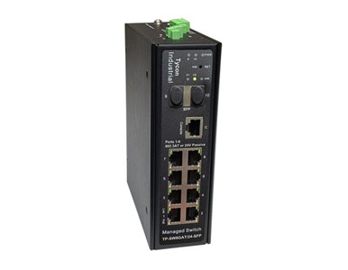 Tycon Systems TP-SW8GAT/24-SFP - Gigabit PoE Switch with 8 configurable 802.3at or 24V Passive PoE (30W) Ports by TYCON SYSTEMS