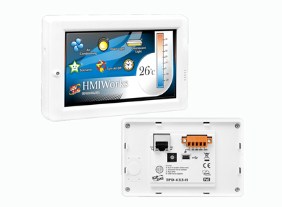 ICP DAS TPD-433-H - 4.3' Touch HMI device with Ethernet (PoE), RS-485, USB, RTC, Suitable for the Outlet Box by ICP DAS