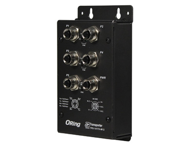 ORing TPS-141TX-M12-24V - EN50155 IP40  4x 10/100TX (M12) PoE @30Watts + 1x 10/100TX (RJ-45) with input range 12-36VDC by ORing Industrial Networking