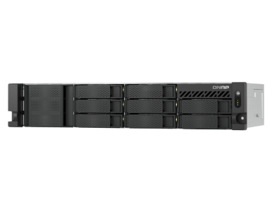 QNAP TS-855eU-8G-US - 2U 8-Bay short depth rackmount NAS/iSCSI IP-SAN. Intel Atom C5125 8C 2.8GHz, 8GB RAM, 2x2.5GbE LAN, 2 x M. by QNAP