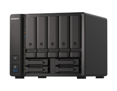 QNAP TS-h973AX-32G-US - 9-bay Desktop NAS, AMD Ryzen V1500B 4C 8T 2.2GHz, 32GB DDR4 SODIMM, 5 x 2.5'/3.5' SATA 6Gbps by QNAP