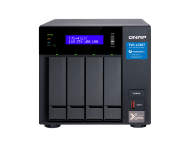 QNAP TVS-472XT-i3-4G-US - *Discontinued* - Ultra-High Speed 4 Bay Thunderbolt' 3 NAS.Intel&reg; Core' i3 4-core Processor by QNAP