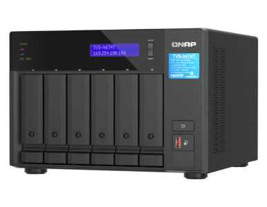 QNAP TVS-h674T-i5-32G-US - Ultra-High Speed 6 Bay Thunderbolt' 4 NAS. Intel® Core' i5 6-core/12-thread up to 4.6GHz Processo by QNAP