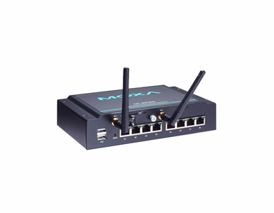 Moxa UC-8410A-NW-LX - Arm-based wireless-enabled wall-mountable industrial computer with 8 serial ports, 3 Ethernet ports, and 4 by MOXA