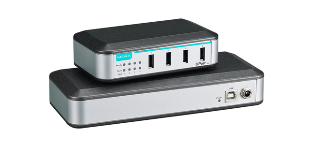 Moxa UPort 204 - 4 Port entry-level USB Hub, w/ adapter by MOXA