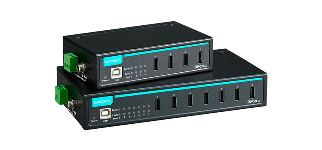 Moxa UPort 404 - 4 Port industrial-grade USB Hub, w/ adapter by MOXA