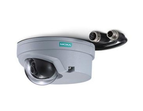 Moxa VPort P06-1MP-M12-CAM28 - EN 50155, HD image, compact IP camera, M12 connector, 1 audio input, PoE, 2.8 mm lens, -25 to 55 by MOXA