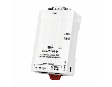 ICP DAS tDS-718i-D - Tiny (1x RS-232/422/485, DB-9 Male) Serial-to-Ethernet Device Server with PoE and Isolated Power Input (RoH by ICP DAS