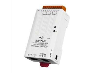 ICP DAS tGW-724i - Tiny Modbus TCP to RTU/ASCII Gateway with PoE, 1 Isolated RS-232 and 1 Isolated 485 Ports (RoHS) by ICP DAS
